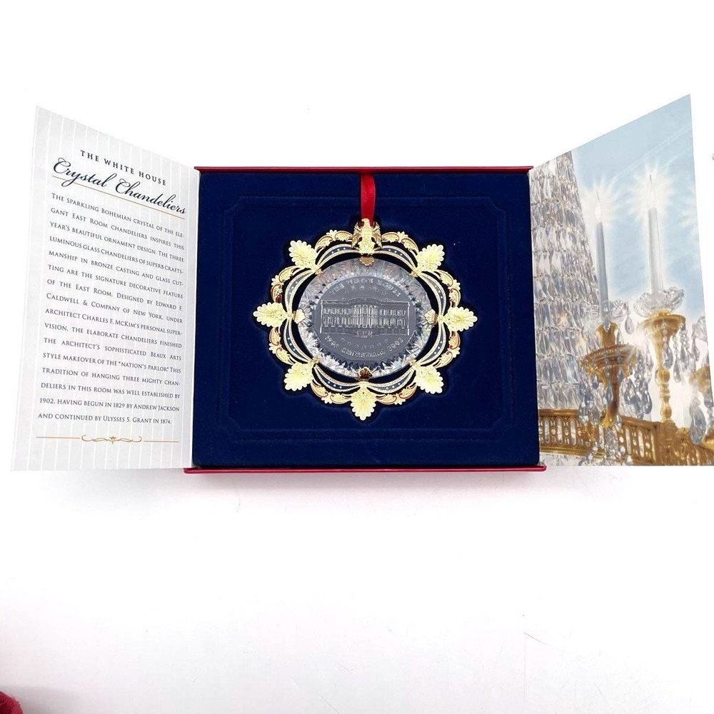White House Historical Association 2002 Christmas Ornament Crystal Chandeliers